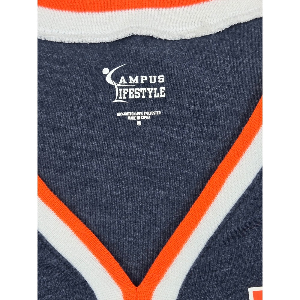 Campus Lifestyle Auburn Tigers V Neck T Shirt Womens Medium Blue‎ Orange - Picture 5 of 6